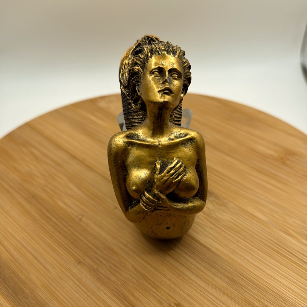 Golden Mermaid with Clear Quartz Crystal